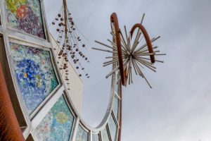 The Nucleus outdoor art exhibit at the PACE Center