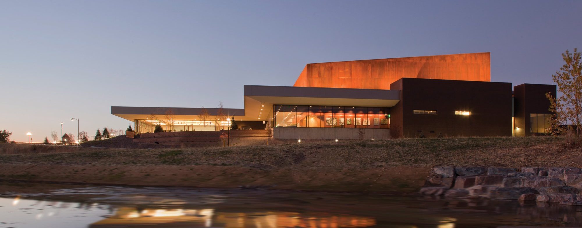 PACE Center exterior at night in Parker, CO.