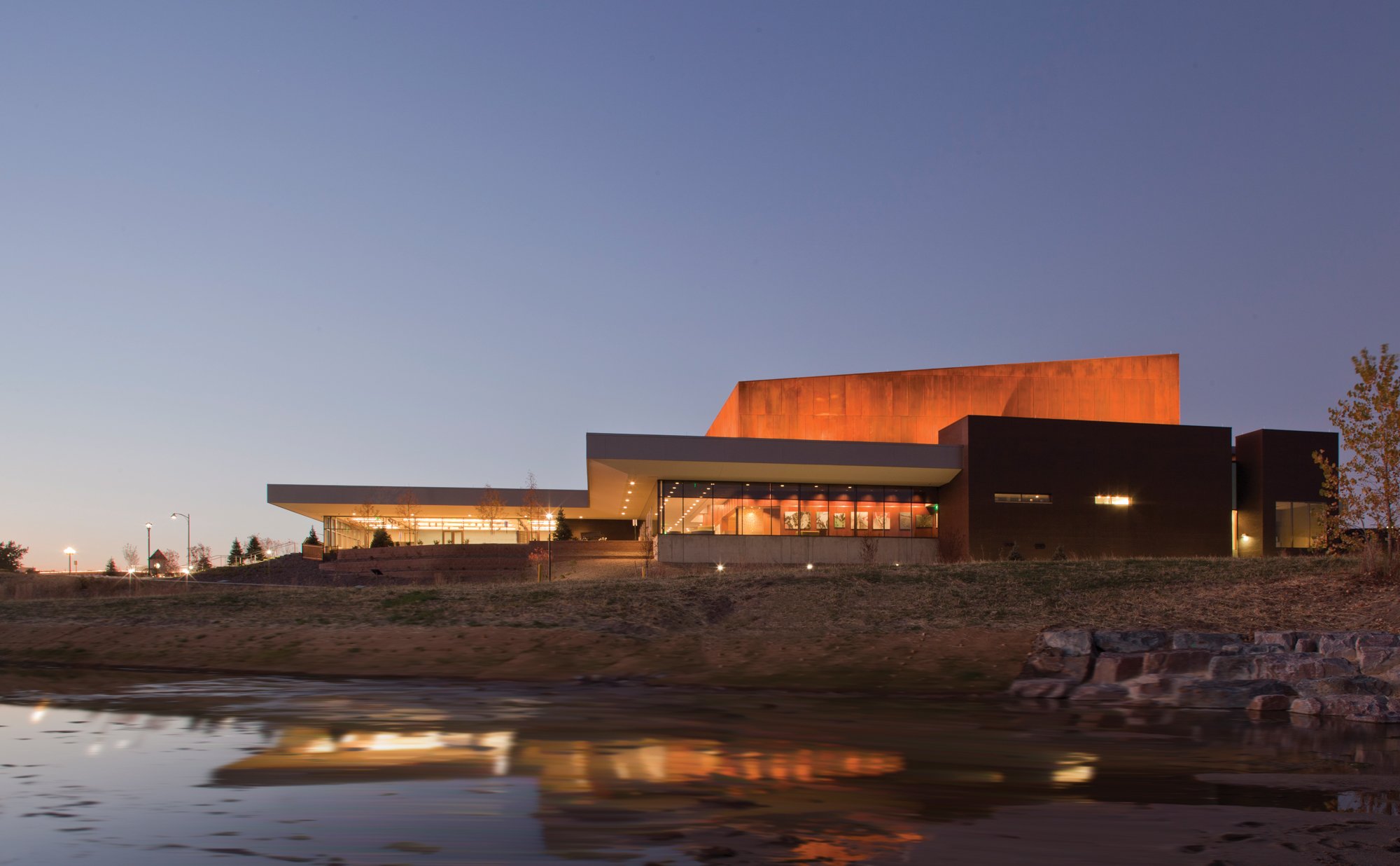 PACE Center exterior at night in Parker, CO.