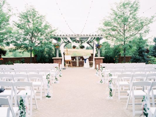 PACE Center Patio decorated for Wedding ceremony in Parker, CO.