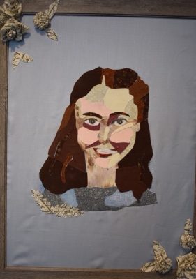 Self Portrait by Jaina Zillnger, 18 x 24, Fabric Mosaic