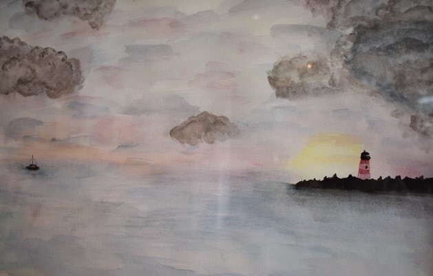 Sun on the Water by Kate Brouilette, 18 x 12, Watercolor