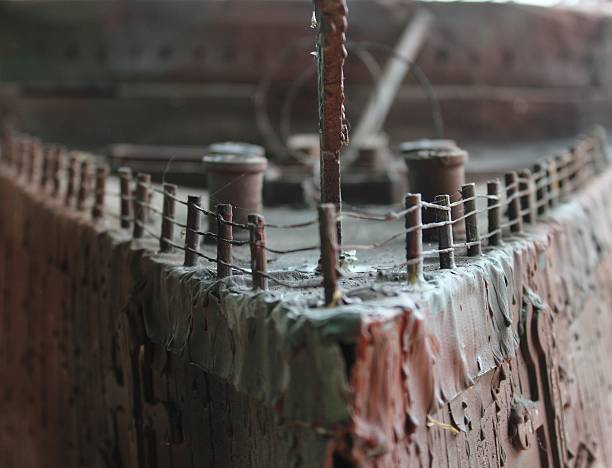 A model of the wrecked Titanic