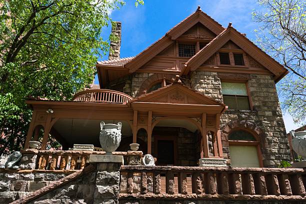 Denver, USA - May 4, 2014: The home of the famous Unsinkable Molly Brown in the  historic Capitol Hill Neighborhood in Denver, Colorado. Molly Brown gained fame by surviving the sinking of the Titanic.