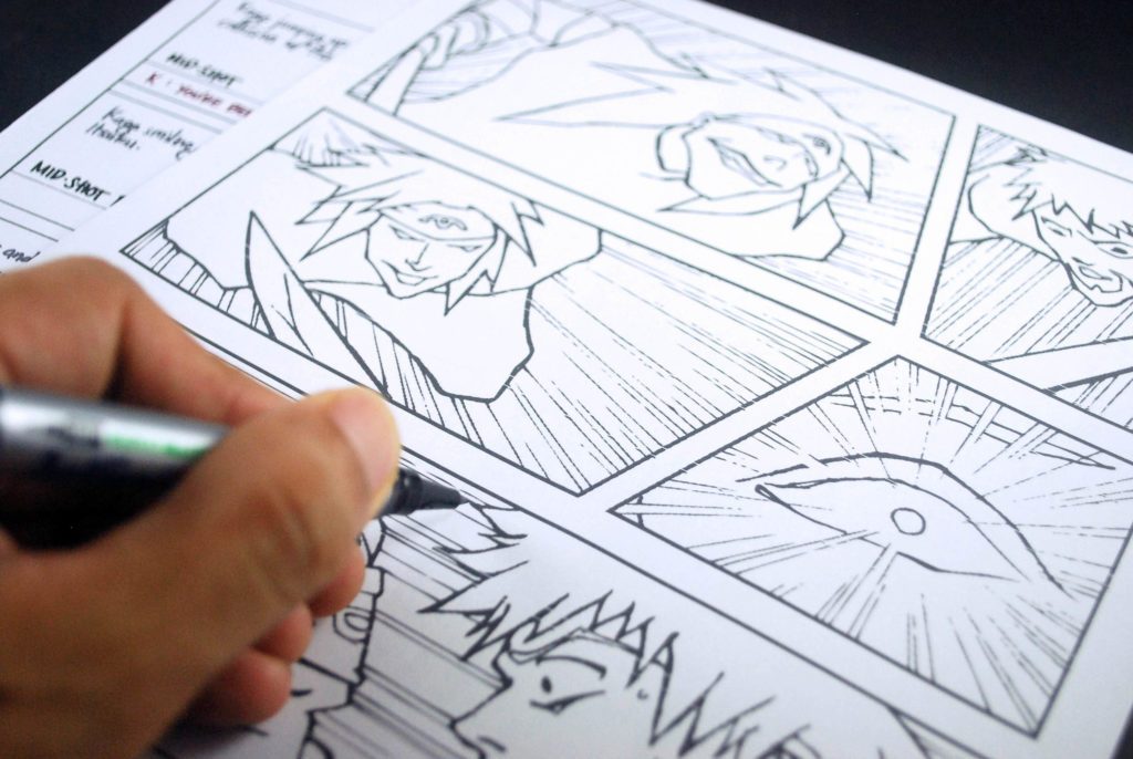 Comic Manga book panel drawing