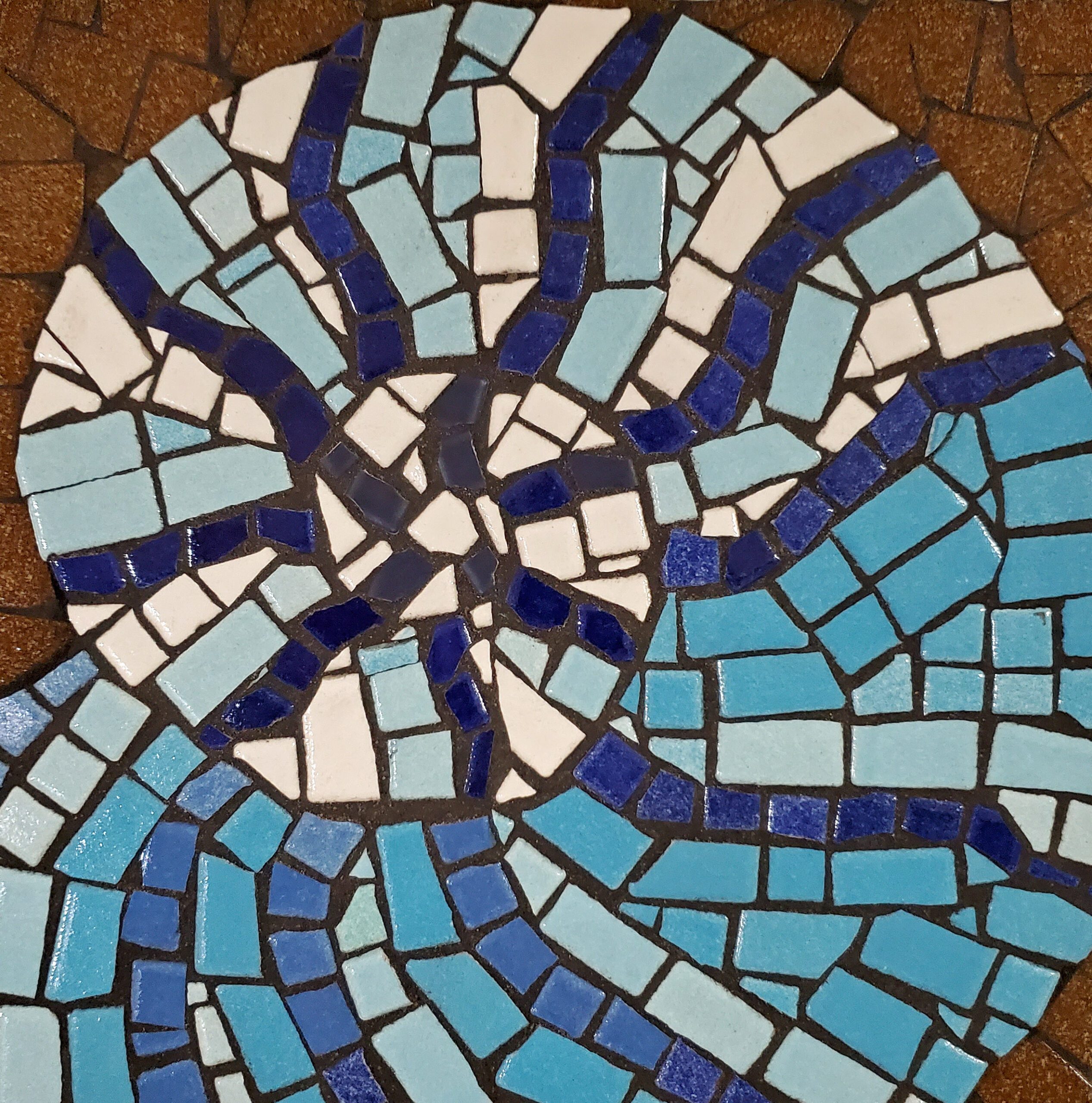 Pam Ferris Mosaic Art Blue Spiral 8x8