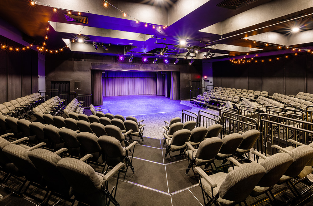 View of stage and theater seating in The Schoolhouse Theater, View of stage and theater seating in The Schoolhouse Theater, a meeting & events venue in Parker, CO