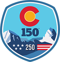 America 250 and Colorado 150 logo