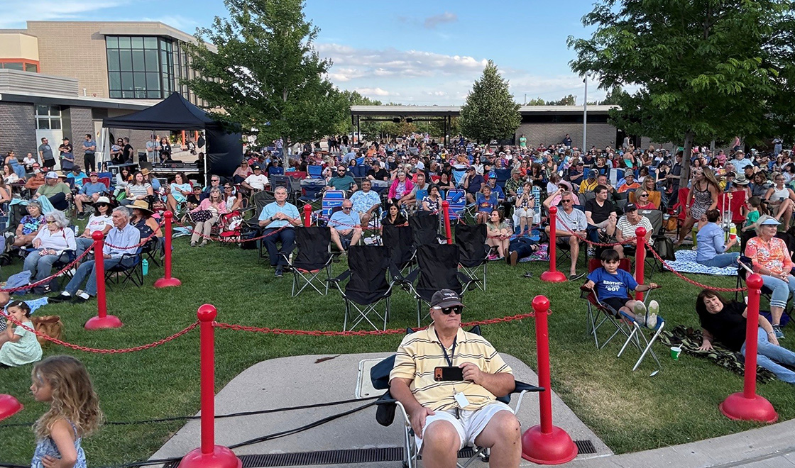 People attending a concert at Discovery Park